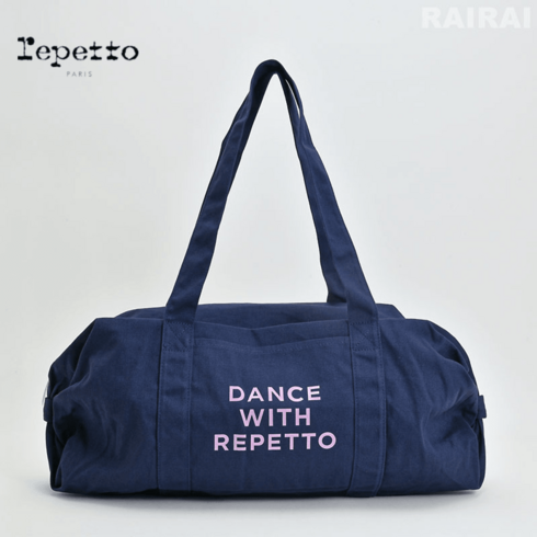 레페토레오타드 - Repetto 레페토 더플백 L 코튼 DANCE WITH REPETTO 네이비 발레 필라테스 요가 가방