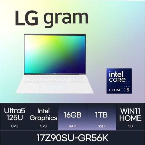 그램17 - LG전자 2024 그램17 17Z90SU-GR56K, WIN11 Home, 16GB, 1TB, 스노우화이트