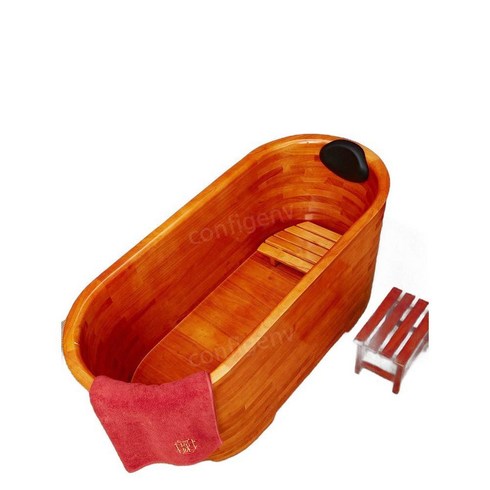 부산료칸호텔 - 한국료칸 스파욕조 히노끼 1인목욕 나무 히노키탕, 직사각형 110x65x60
