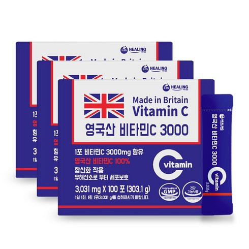 비타민c3000 - 힐링 영국산 비타민C 3000, 303.1g, 3개