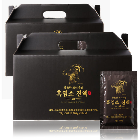윤오헬시 참진한 흑염소 진액 엑기스 즙 신정애원장, 60포*70g, 2박스, 70ml