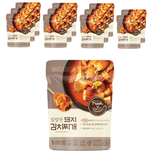 찌개의여왕 - 아워홈 칼칼한 돼지김치찌개, 300g, 12개