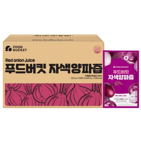 양파즙 - 푸드버킷 양파즙 100포 물없이 통째로착즙 자색양파 건강음료 실속구성 무방부제, 0.1l, 100개