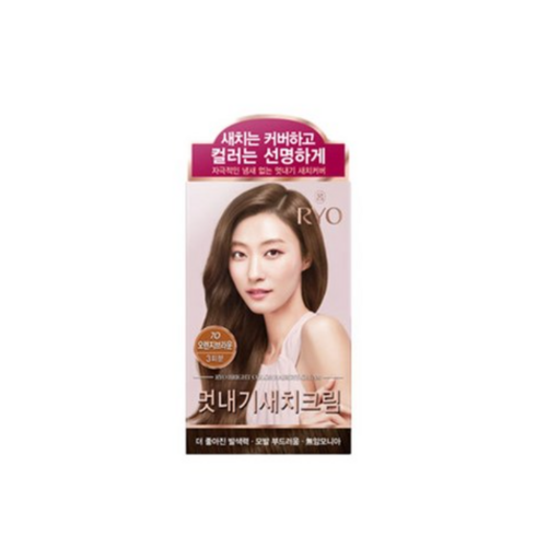 려 우아채 멋내기 새치크림 염색약, 7O오렌지브라운, 4개