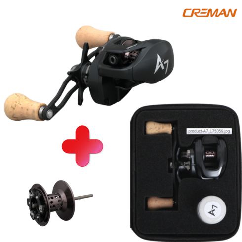 2023년 가성비 최고 크레만a7 - 크레만 23년 신형 A7 초경량 베이트릴 쭈꾸미 갑오징어 경량베이트릴, 지깅핸들(우핸들), 6.6:1