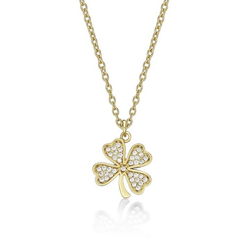 명품 네잎클로버 목걸이 - 여자목걸이브랜드 Diamond Treats 앙증맞은 여성용 네잎 클로버 목걸이 925 스털링 실버