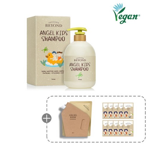[비욘드(화장품)] 비욘드 엔젤키즈 샴푸 700ML(엔젤키즈 샴푸 리필300ML+엔젤키즈 샴푸 1ml * 10매 추가 증정), 상세 설명 참조