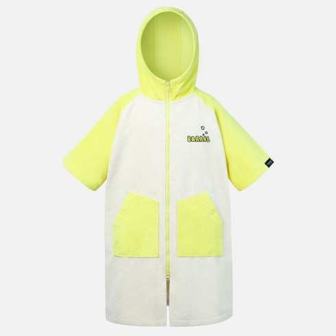 BARREL 키즈 래글런 집업 판초 타월 옐로우 (B3SKAPC001YLW) KIDS RAGLAN ZIP UP PONCHO TOWEL YELLOW