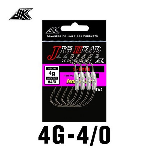 2023년 가성비 최고 역지그헤드 - JK ST 4-6pcs 어시스트 지그 후크 2X 강한 블랙 니켈 도금 녹 저항 높은 탄소강 가중 웜 소프트 루어 피쉬 후크, 4g 4-0, 5팩