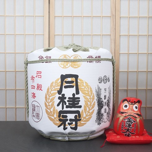 월계관사케 - 일본 이자카야소품 대형 장식품 스시집 술통 일식 사케통, 월계관  56X56cm