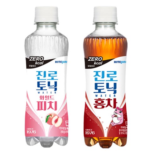 진로 토닉워터 (와일드피치 12개 + 홍차제로 12개), 24개, 340ml