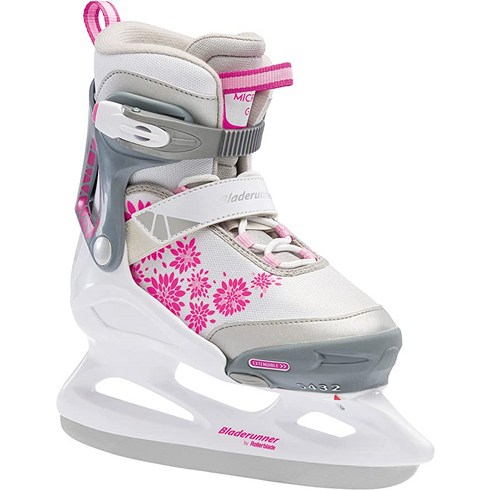 bladerunner - Bladerunner Ice by Rollerblade Micro Ice Girls Junior Adjustable Pink and White Ice Skates, 1개