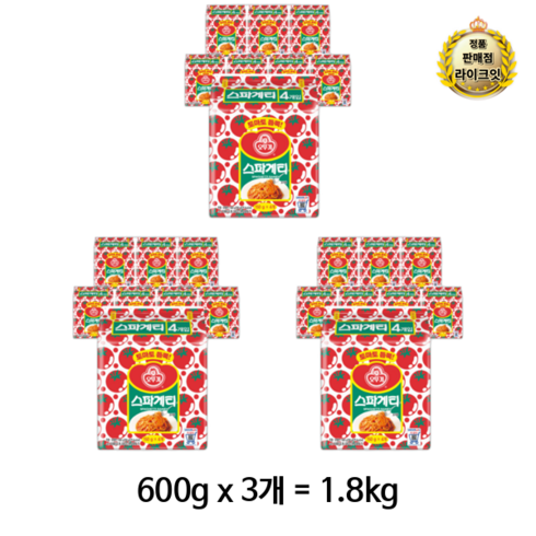 스파게티면 티어 - 오뚜기 스파게티 봉지라면, 1.8kg, 48개