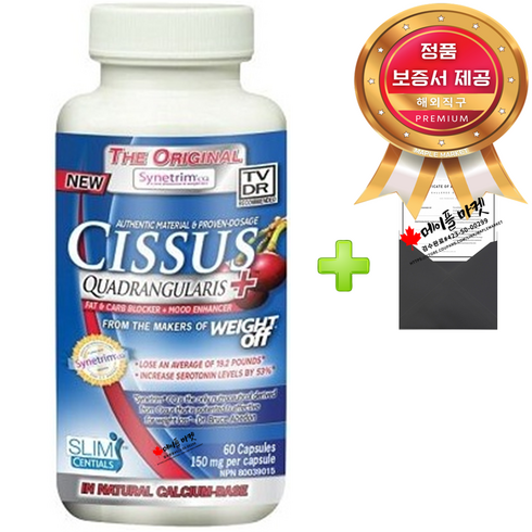 캐나다시서스60캡슐분말 - 캐나다 시서스 150mg 60캡슐+정품보증서 캐나다 직배송 Nuvocare Synetrim CQ Cissus, 60캡슐, 60개, 6개