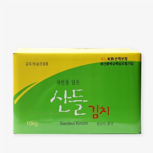 산들김치 - 산들푸드 산들김치 중국산 10kg 포기김치 종이박스, 1개