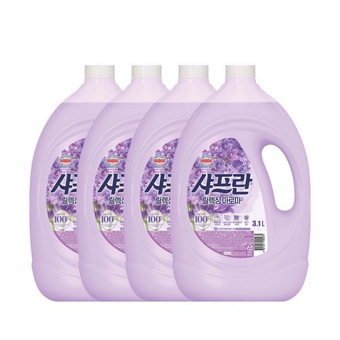 샤프란 릴렉싱아로마 섬유유연제 본품, 3.1L, 4개