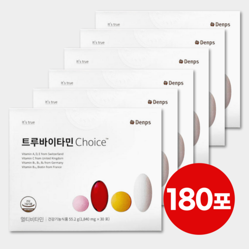 2023년 가성비 최고 트루바이타민 Choice 6박스 - 덴프스 트루바이타민 초이스 종합비타민, 6개, 30포