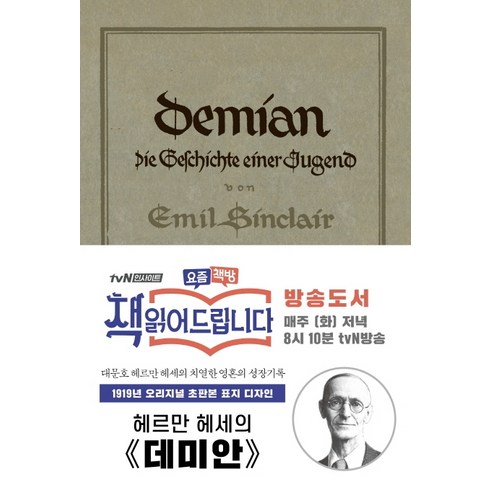 데미안(초판본)(1919년 초판본 오리지널 표지 디자인), 더스토리, 헤르만 헤세