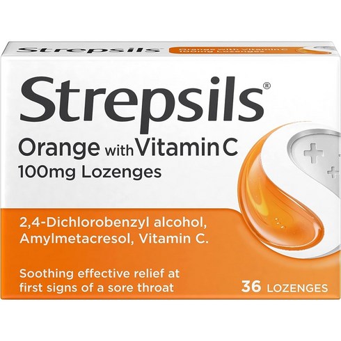 Strepsils Orange with Vitamin C 스트렙실 오렌지 비타민 C 36정, 1개