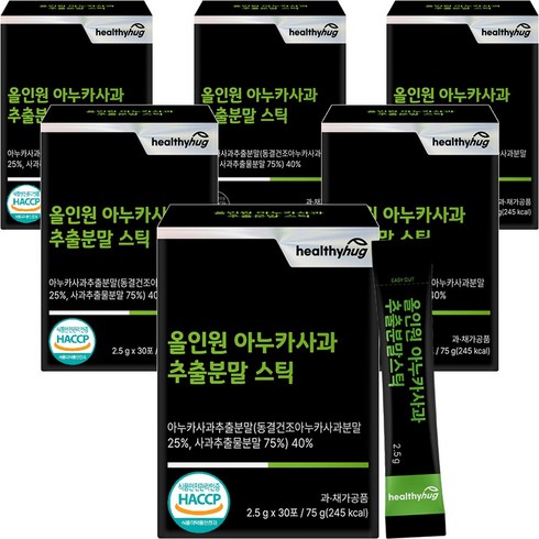 올인원 아누카 사과 추출 분말 식약처 HACCP 인증 동결건조 맥주효모 비오틴 가루 스틱, 6개, 30포, 75g