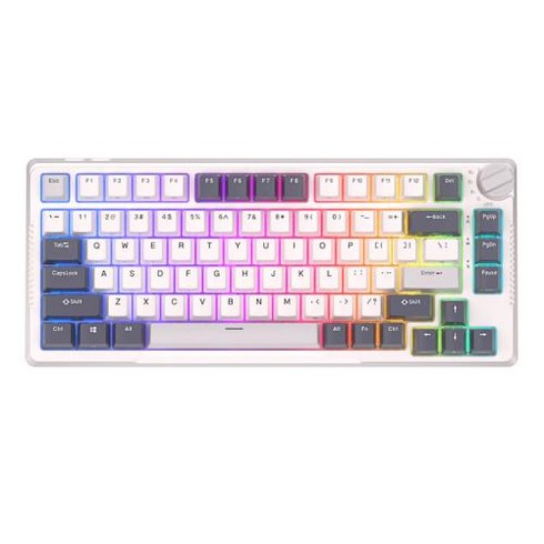 Royal Kludge H81 - 한손키보드 Ik Royal Kludge H81 가스켓 구조 기계식 키보드 81 키 RGB 백라이트 트라이 모드 2.4G 무선 블루투스 게임용, 없음, 없음, 3.English - Blue Switch