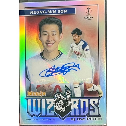 [스포츠카드] 2020-21 탑스 크롬 멀린 손흥민 공식 친필 서명/사인된 Wizards of the Pitch 01/50 장 오토그래프 카드 (토트넘/EPL)-첫번째