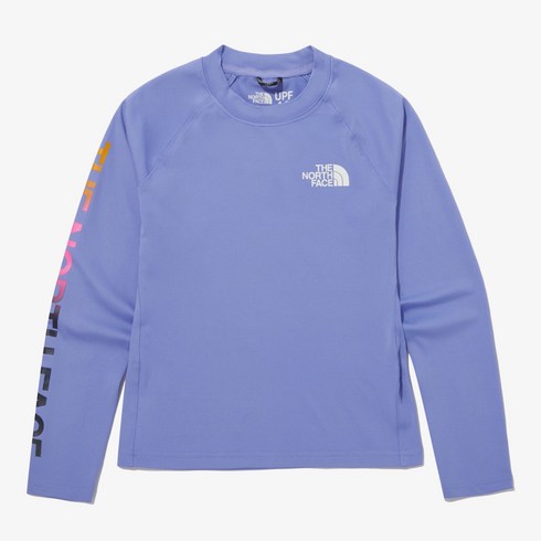 [국내매장판]노스페이스 키즈 래쉬가드 아동 수영복 세트 걸 앰피비어스 롱슬리브 선 티 여아 블루 NT7TP21U