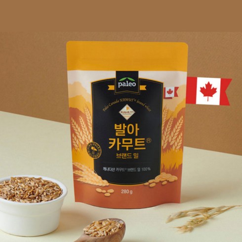 [캐나다산 정식수입통관] 팔레오 발아카무트 브랜드밀 고대곡물 카무트쌀, 1개, 280g