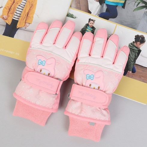 2023년 가성비 최고 스키장갑키즈루디스 - 산리오 마이멜로디 유아동 방한장갑 여아 스키장갑 키즈 패딩 방수 장갑