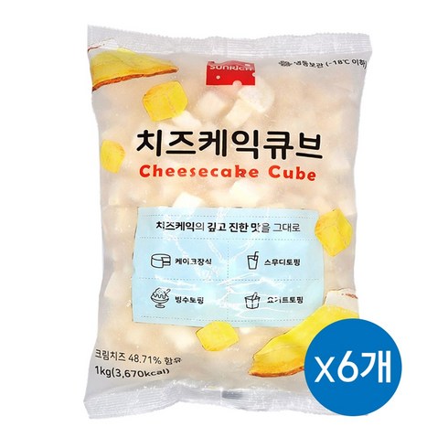 썬리치치즈 - 썬리취 치즈케익 큐브 1kg X 6봉, 6개