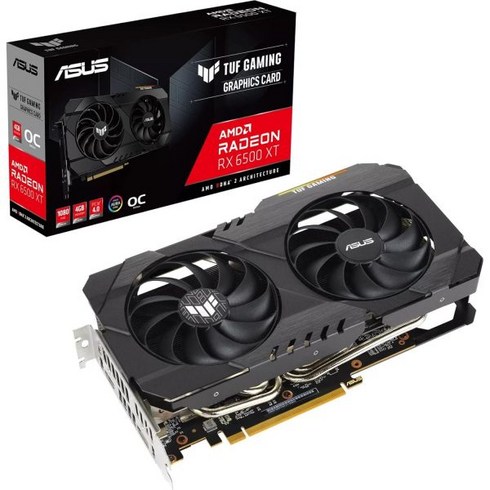 ASUS 듀얼 AMD Radeon™ RX 6600 8GB GDDR6 게이밍 그래픽 카드(AMD RDNA™ 2 PCIe 4.0 메모리 HDMI 2.1 DisplayPort, RX6500XT_TUF Gaming