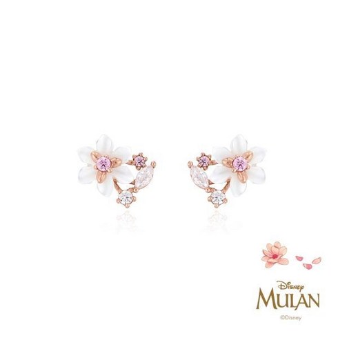 로이드 [디즈니 뮬란 콜라보x디즈니] 자개목련 귀걸이 10K 골드귀걸이