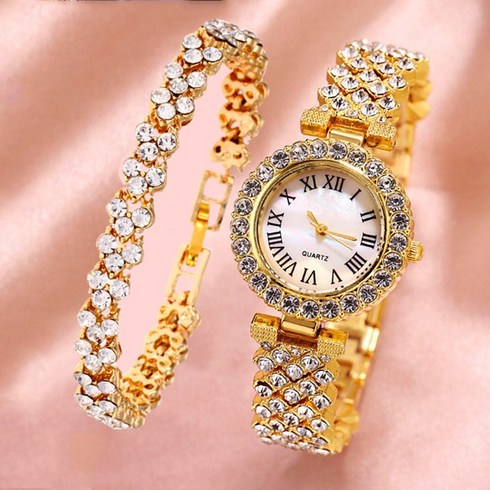 롤렉스여성시계 - 패션 다이아몬드 여성용 시계 쿼츠 팔찌 선물용