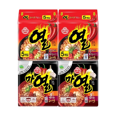 오뚜기 열라면 120g 10개+마열라면 120g 8개, 마열라면 120g 16개