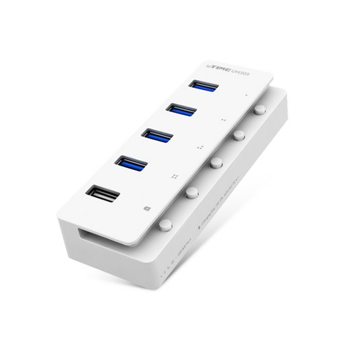ipTIME 5포트 유전원 USB3.0 허브, 화이트