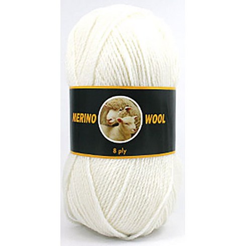 코디뜨개실 메리노울8P 뜨개실 DIY 패키지, 메리노울 8P-4볼 #700 아이보리100% Superwash 메리노울, 4개