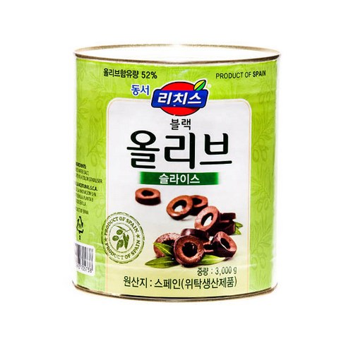 동서 리치스 슬라이스 블랙 올리브, 3kg, 1개