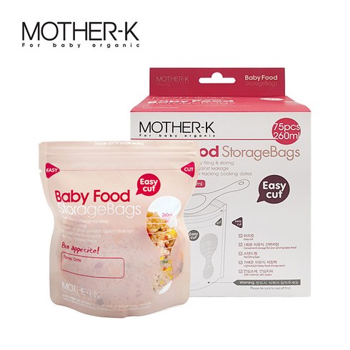 마더케이 일회용 이유식저장팩 260ml, 75매입, 1개