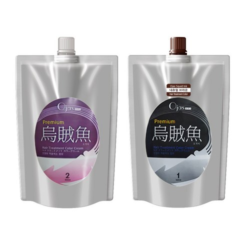 오자스 오적어 헤어 칼라크림( 오징어먹물함유 1제 500ml 2제 500ml ), 내추럴브라운, 1개