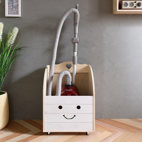 꿈이있는나무 스마일청소기보관함 청소기보관함, 화이트