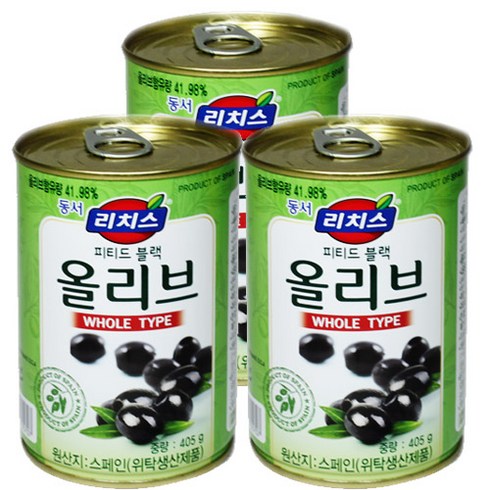 올리브통조림 - 동서 DH003)리치스 올리브 홀 405g, 3개