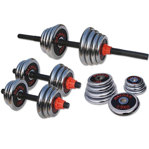 대한스포츠 크롬 조립아령 세트, 24kg, 1세트