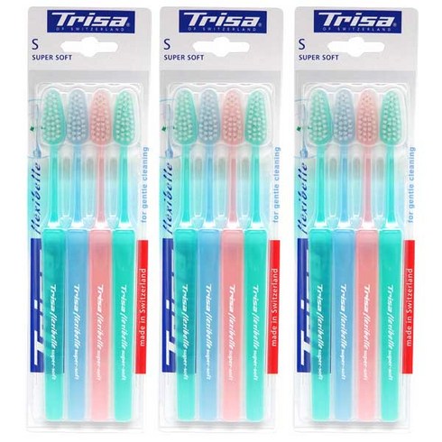 트리사 칫솔 슈퍼소프트 기능성 칫솔, 4개입, 3개