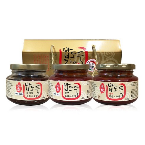구례밥도둑 - 남도미향 밥도둑 삼총사2 (한우+더덕+황태채 고추장) 수제 볶음고추장, 1세트, 250g