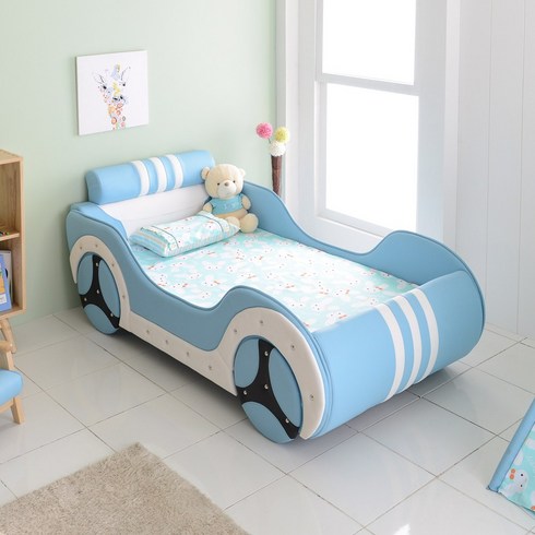 어린이침대 - 브루노 자동차 침대, 블루-라텍스
