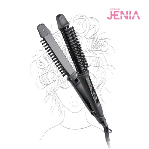 제니아 2in1 볼륨 헤어고데기 WJM-6600, 블랙