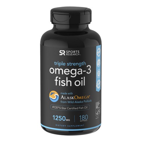 Sports Research 스포츠 리서치 오메가3 피쉬오일 1250mg 180정, 1개