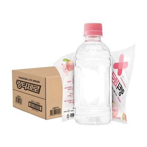 링티제로 무라벨 복숭아맛, 340ml, 20개