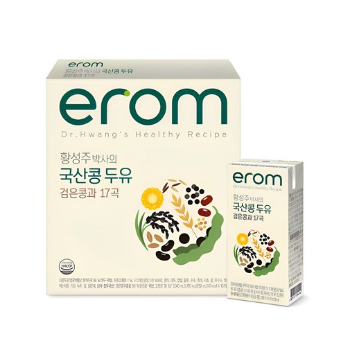 이롬 황성주 국산콩 두유 검은콩과 17곡, 190ml, 64개 이롬황성주두유 이롬 황성주 국산콩 두유 검은콩과 17곡, 190ml, 64개 이롬황성주두유