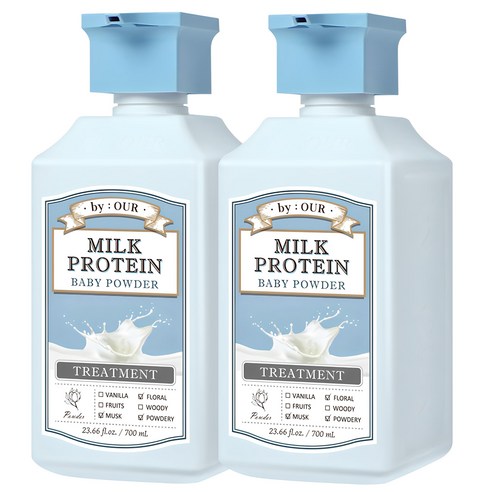 바이아우어 밀크프로틴 트리트먼트 베이비파우더향 700ml, 2개